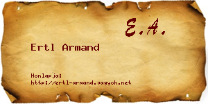 Ertl Armand névjegykártya
